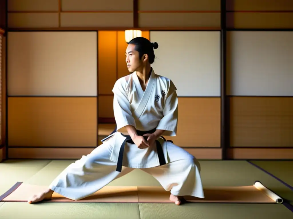 Práctica de Aikido en un dojo tradicional japonés, reflejando la filosofía del Aikido en sociedad