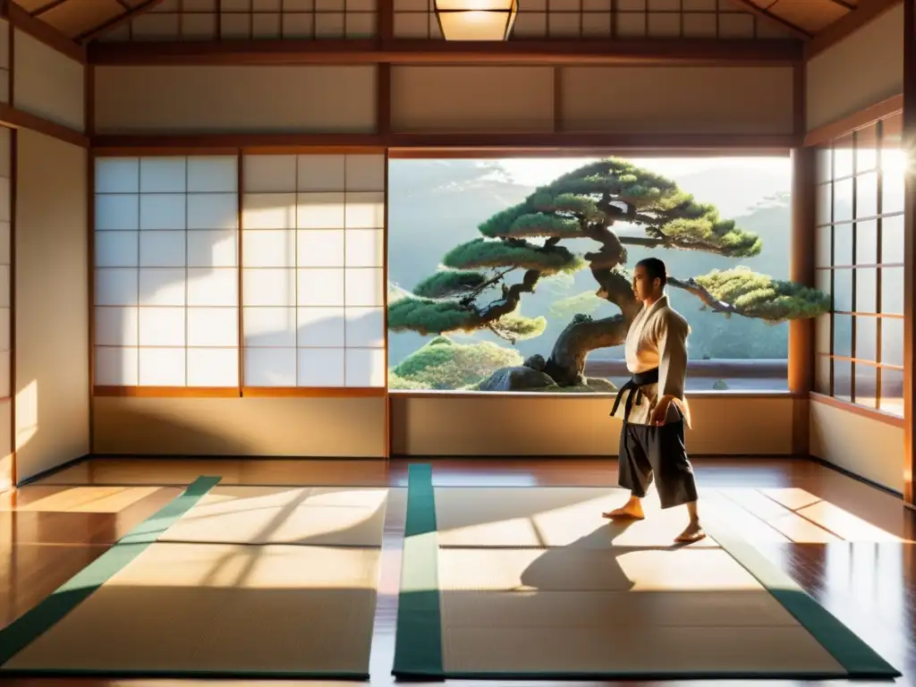 Armonía y concentración en un dojo de artes marciales