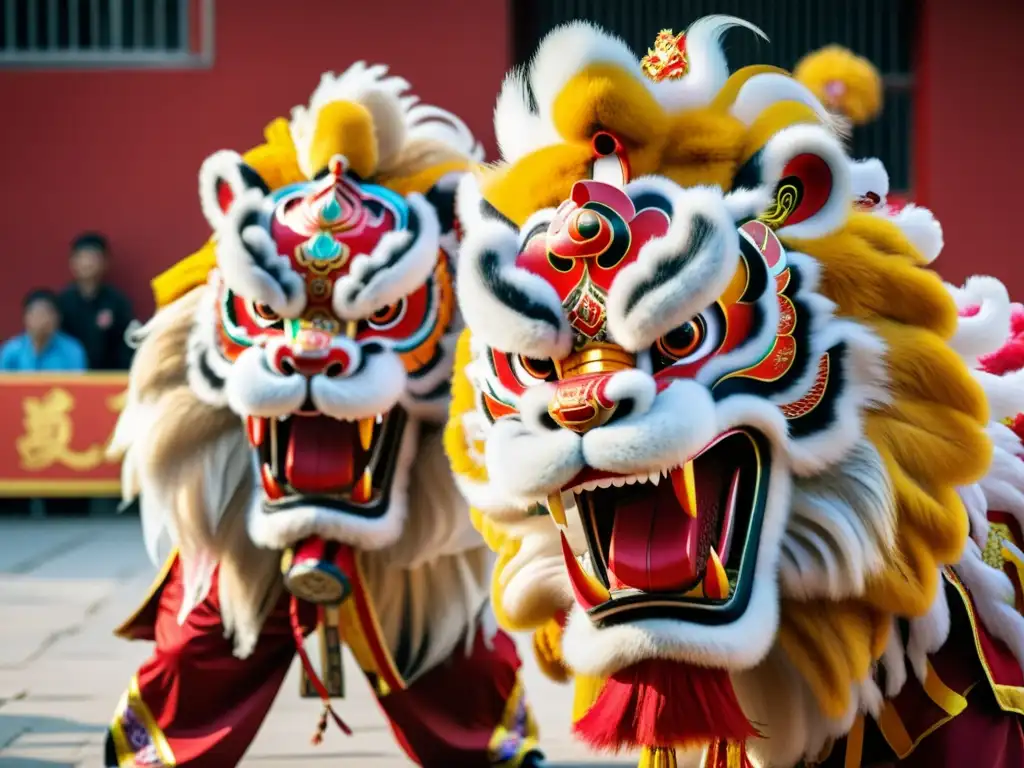 Arte marcial en acción: danza del león