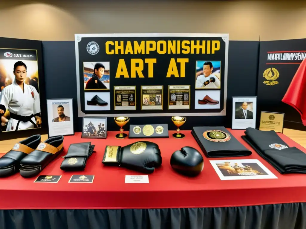 Exhibición de artes marciales con valioso merchandising: guantes autografiados, cinturones de campeonato y pósters raros