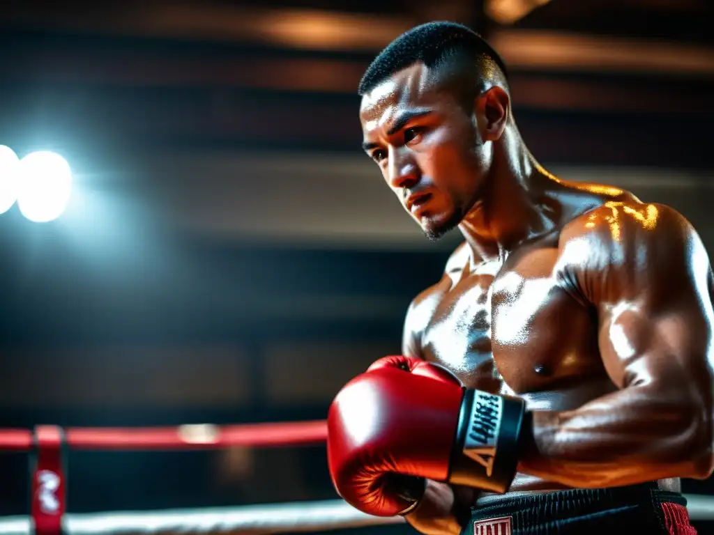 Maestría en Artes Marciales: Determinación y Foco Un artista marcial ejecuta un impecable golpe giratorio en un ambiente de entrenamiento atmosférico, con la mentalidad ganadora en artes marciales