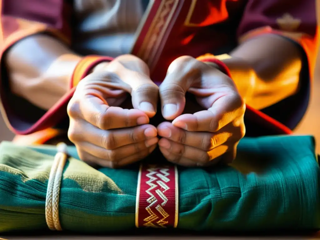 Un artista marcial envuelve sus manos con tela tradicional, mostrando la importancia de los carbohidratos en artes marciales