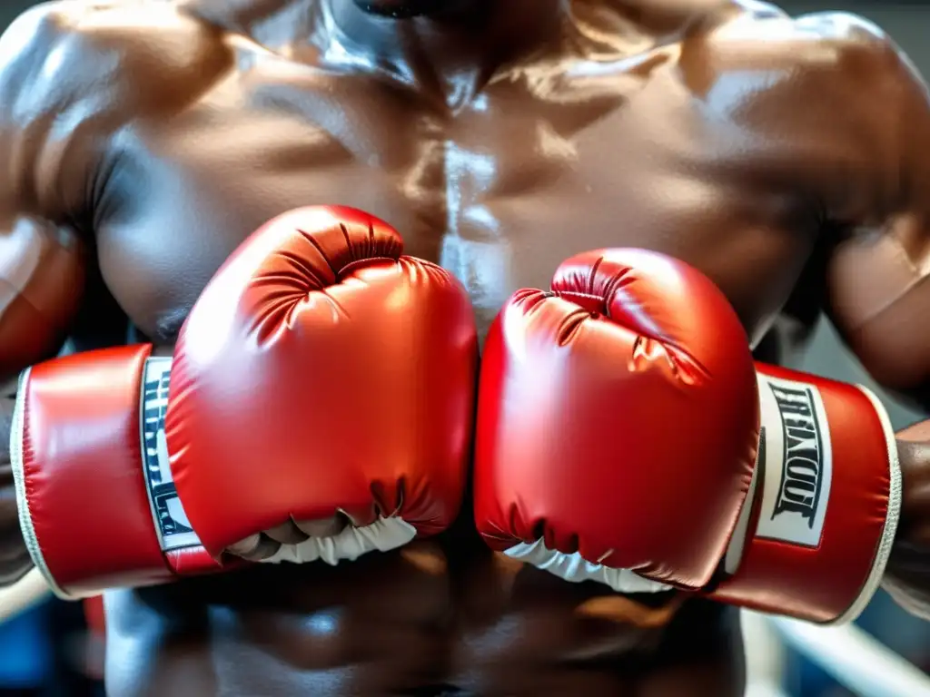 Un boxeador se prepara para el entrenamiento, mostrando intensidad y determinación