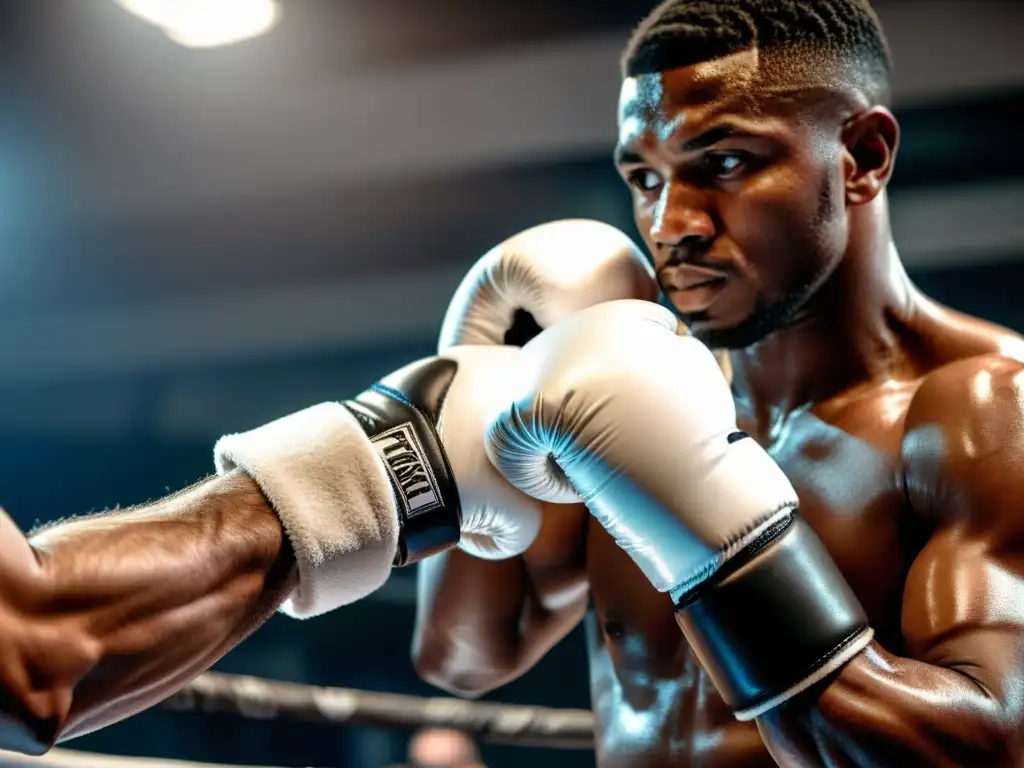 Un boxeador profesional se prepara con las mejores vendas y wraps boxeo, mostrando fuerza y determinación en un gimnasio auténtico y crudo