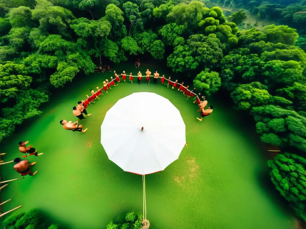 Un campamento de entrenamiento de Muay Thai en Tailandia rural, rodeado de exuberante vegetación