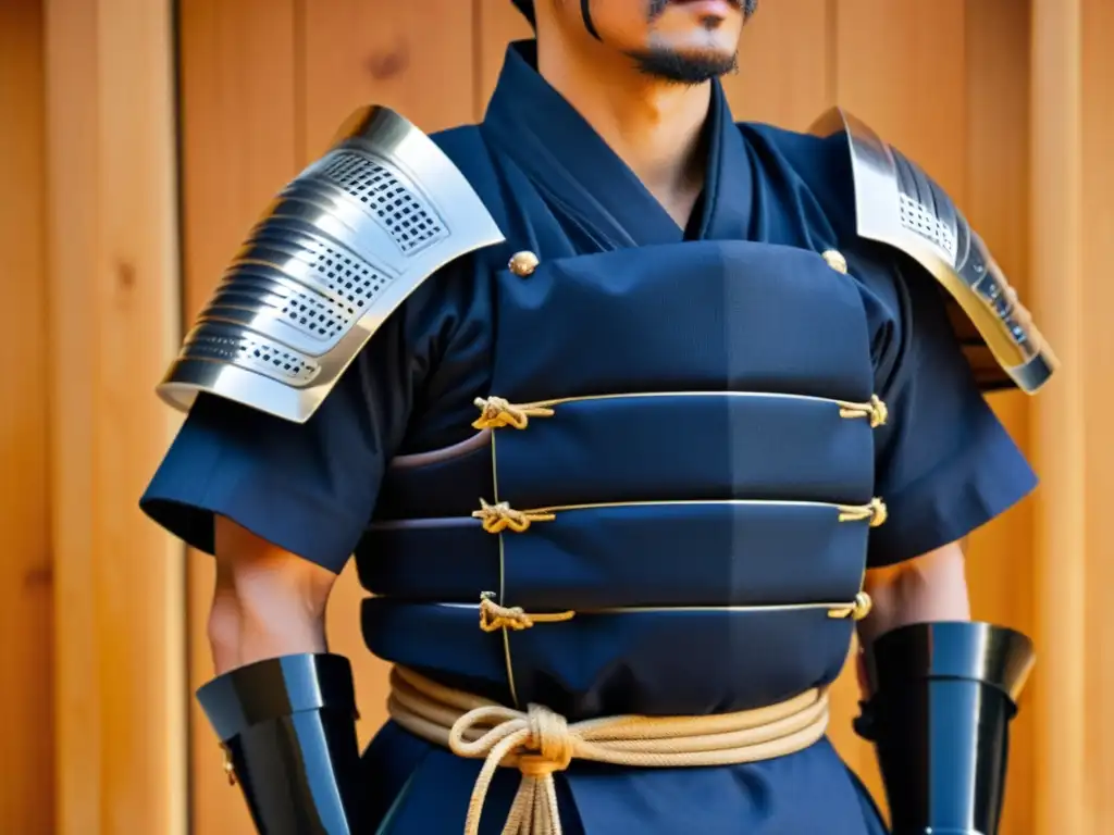 Detalle de armadura Kendo japonesa, artesanía tradicional y funcionalidad