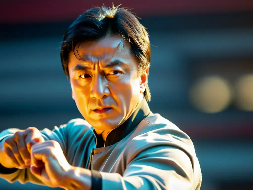 Jackie Chan muestra su dominio de las artes marciales en un movimiento preciso