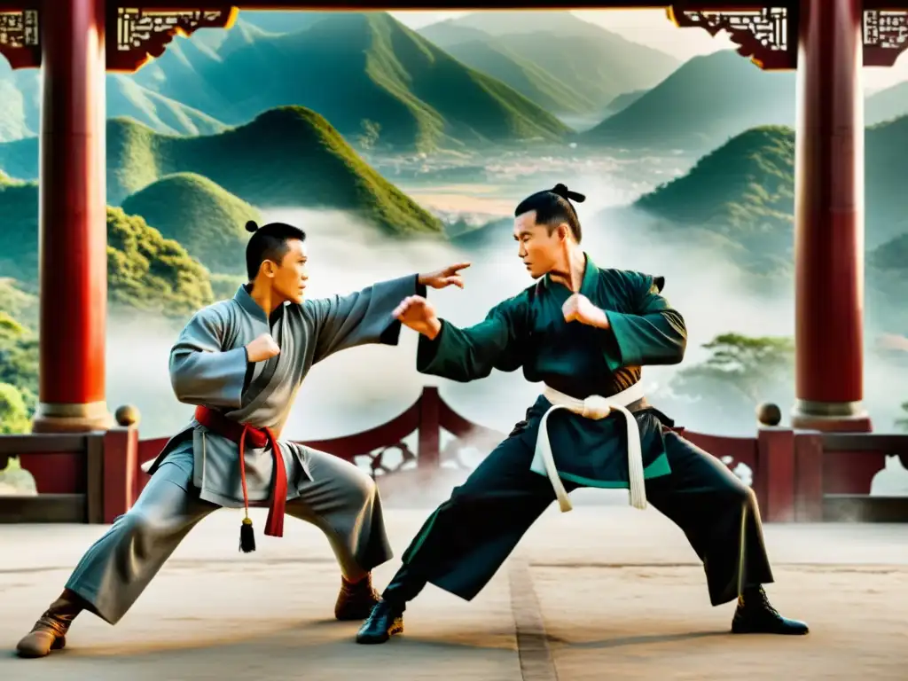 Jet Li y Donnie Yen en dinámica batalla de artes marciales