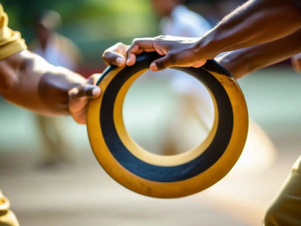 Un emocionante roda de Capoeira, con movimientos poderosos y una atmósfera vibrante