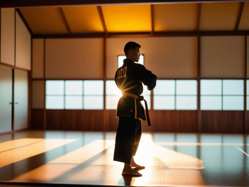 Entrenamiento de artes marciales al atardecer con aplicaciones de artes marciales para entrenamiento diario