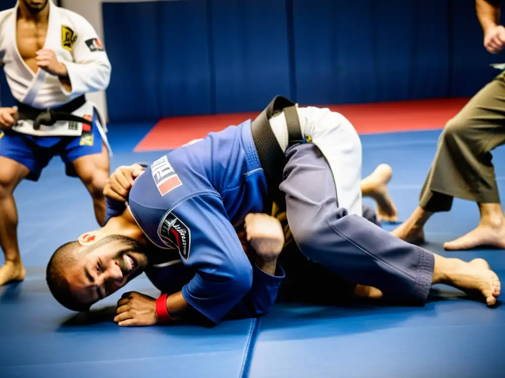 Entrenamiento colaborativo de artistas marciales de distintas disciplinas, destacando la influencia del JiuJitsu Brasileño en deportes de combate