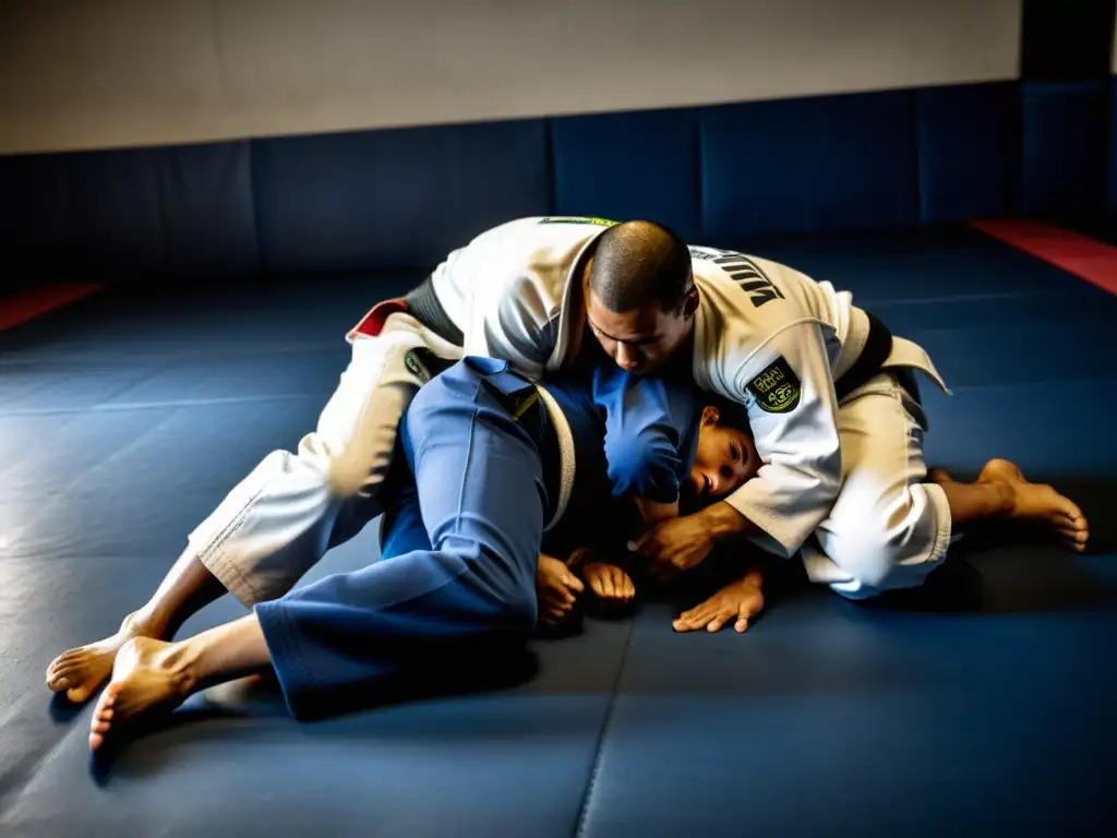 Entrenamiento intenso de Clínicas intensivas JiuJitsu Brasileño Brasil: atletas dedicados ejecutan técnicas impresionantes en academia de renombre