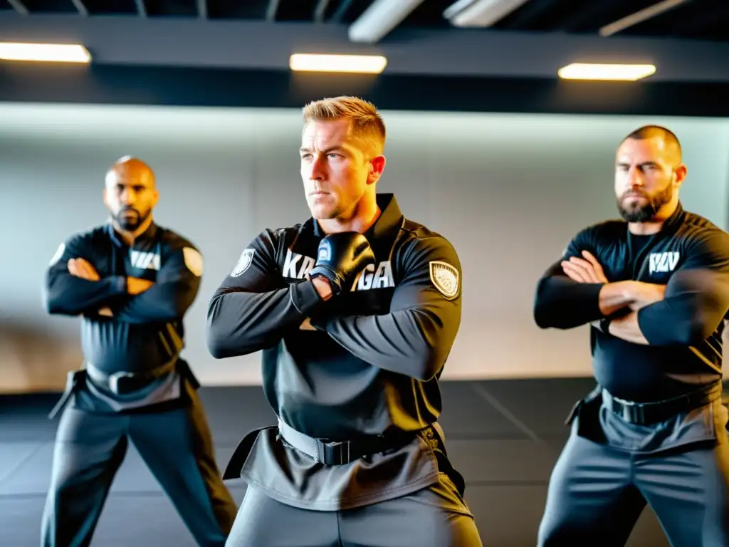 Entrenamiento intenso de Krav Magá para profesionales de seguridad