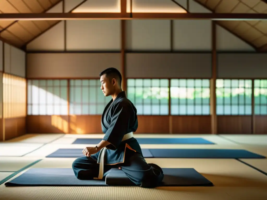 Entrenamiento con tejido antimicrobiano en dojo de artes marciales japonesas