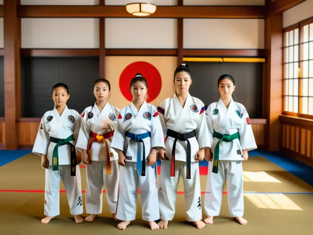 Estudiantes de taekwondo en formación, mostrando disciplina y determinación