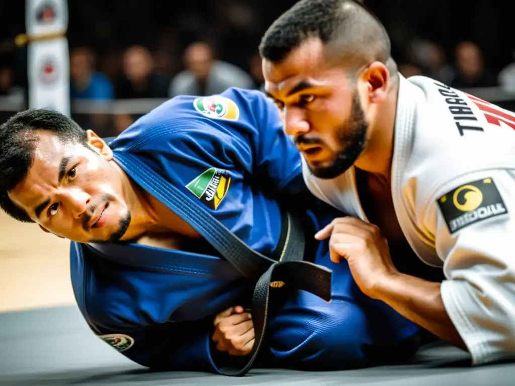 Experto en JiuJitsu Brasileño muestra consejos de defensa efectiva en competencia, concentración y determinación en su rostro