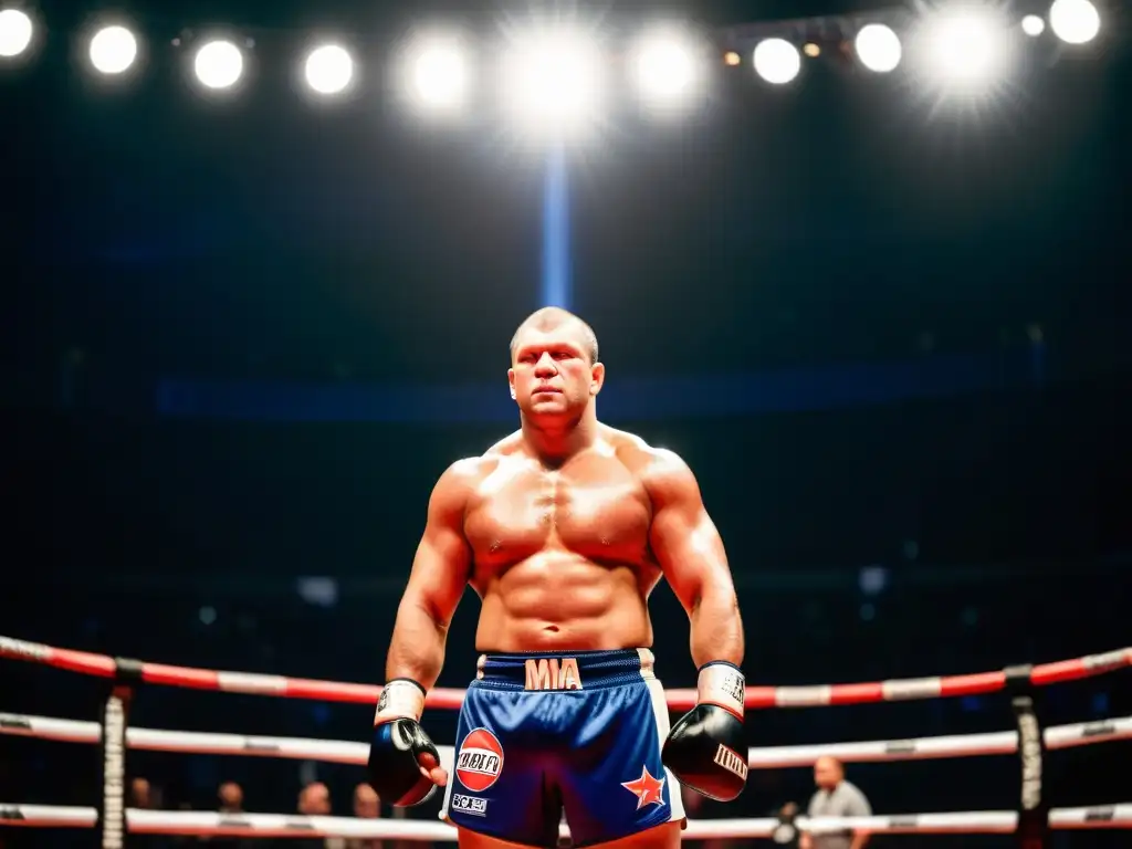 Fedor Emelianenko en el ring de MMA, listo para el combate