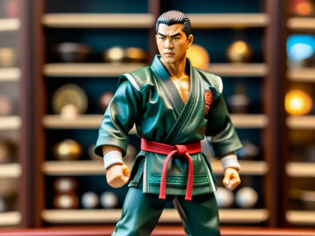 Figura de acción de edición limitada y coleccionable de artes marciales, detallada y poderosa, evocando el merchandising oficial artes marciales