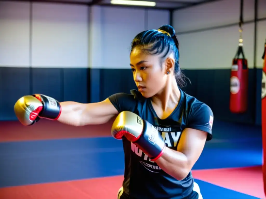 Un grupo de estudiantes virtuales de Muay Thai participa en un entrenamiento intenso en línea, mostrando determinación y dedicación