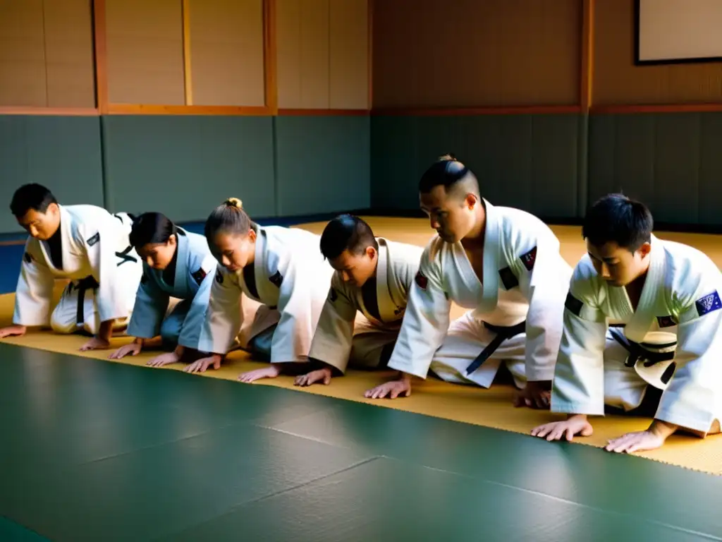 Un grupo de practicantes de judo perfecciona técnicas en un dojo de Tokio