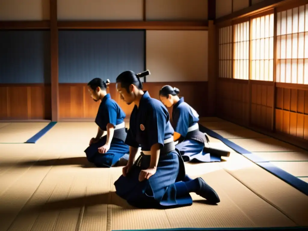 Entrenamiento de kendo en Kyoto: tradición y pasión Grupo de practicantes de kendo en un dojo en Kyoto