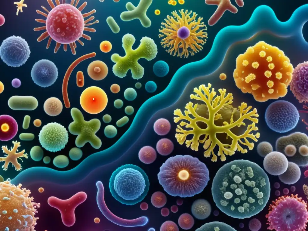 Una imagen asombrosa en 8k muestra microbiomas en artes marciales, revelando la compleja diversidad de microorganismos en el intestino humano