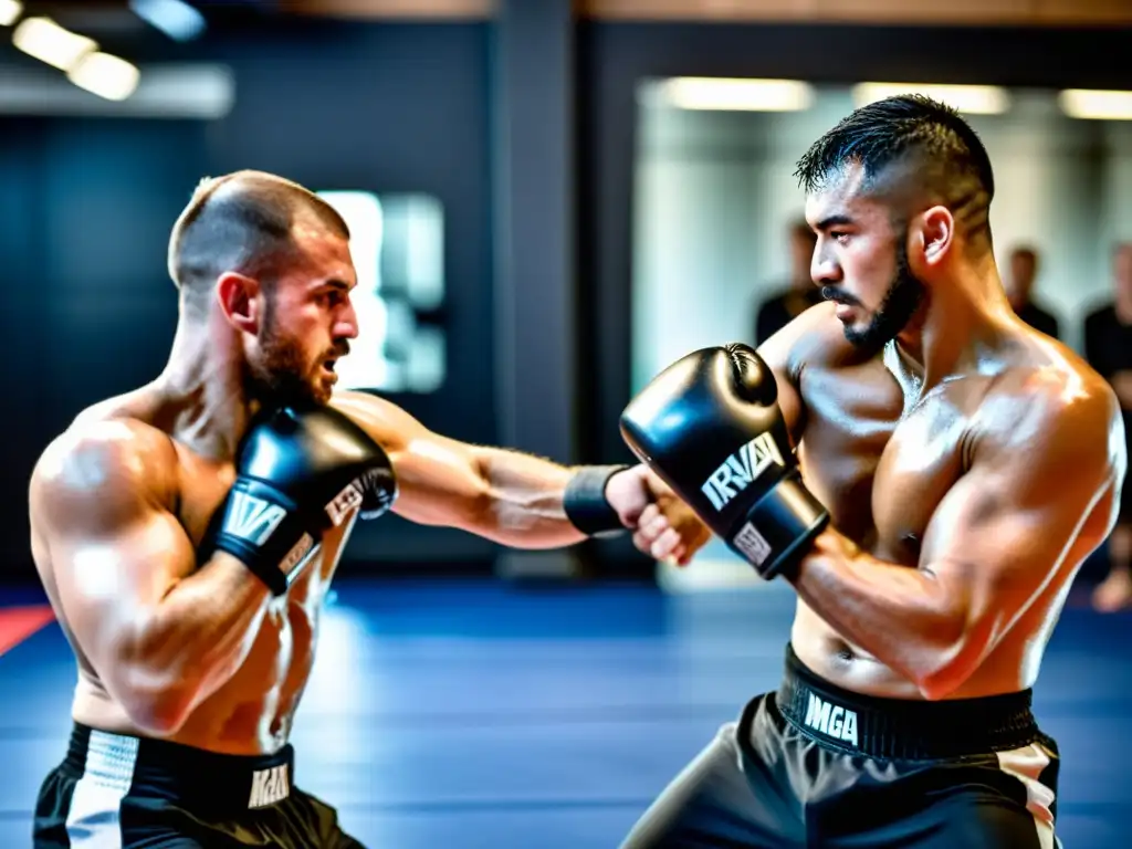 Imagen de competencia de Krav Magá, con luchadores en acción intensa y precisión técnica