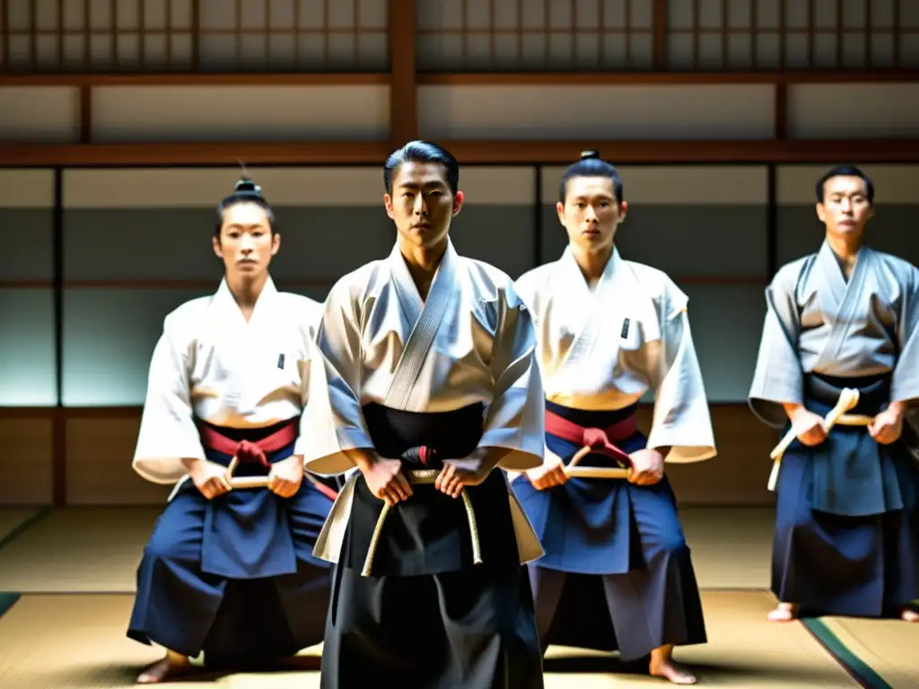 Imagen de practicantes de Aikido en el dojo, mostrando precisión y concentración