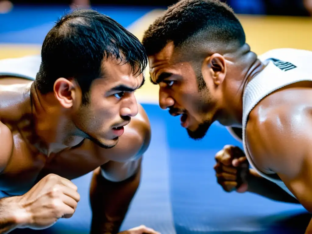 Imagen de practicantes de Brazilian JiuJitsu en combate, reflejando la intensa filosofía de este estilo de vida