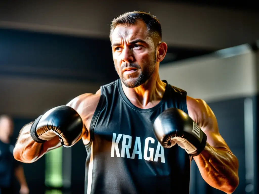 Instructor de Krav Magá muestra técnica en instalación de entrenamiento, con estudiantes observando con atención