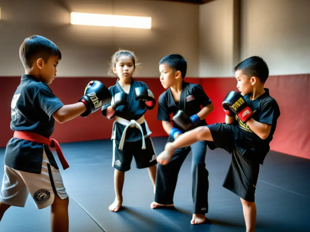 Intensa clase de MMA infantil