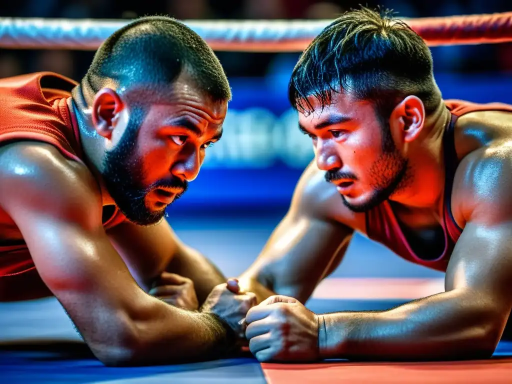 Intensa competencia de Sambo lucha rusa con técnicas precisas y espíritu competitivo