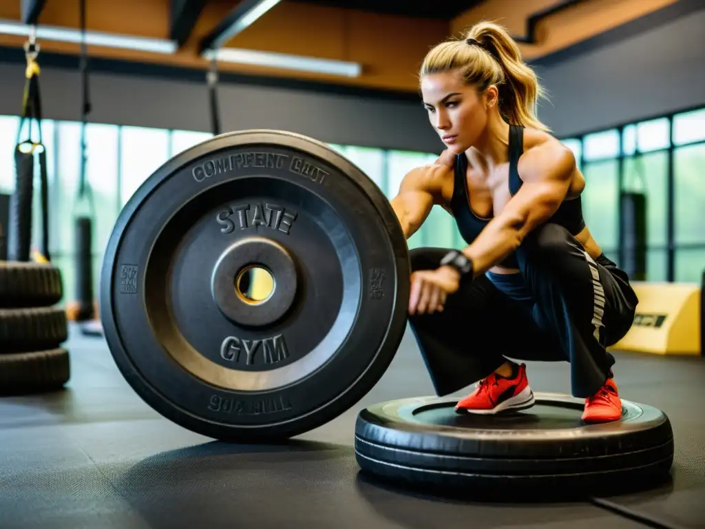 Un intenso entrenamiento funcional para artistas marciales competitivos en un moderno gimnasio