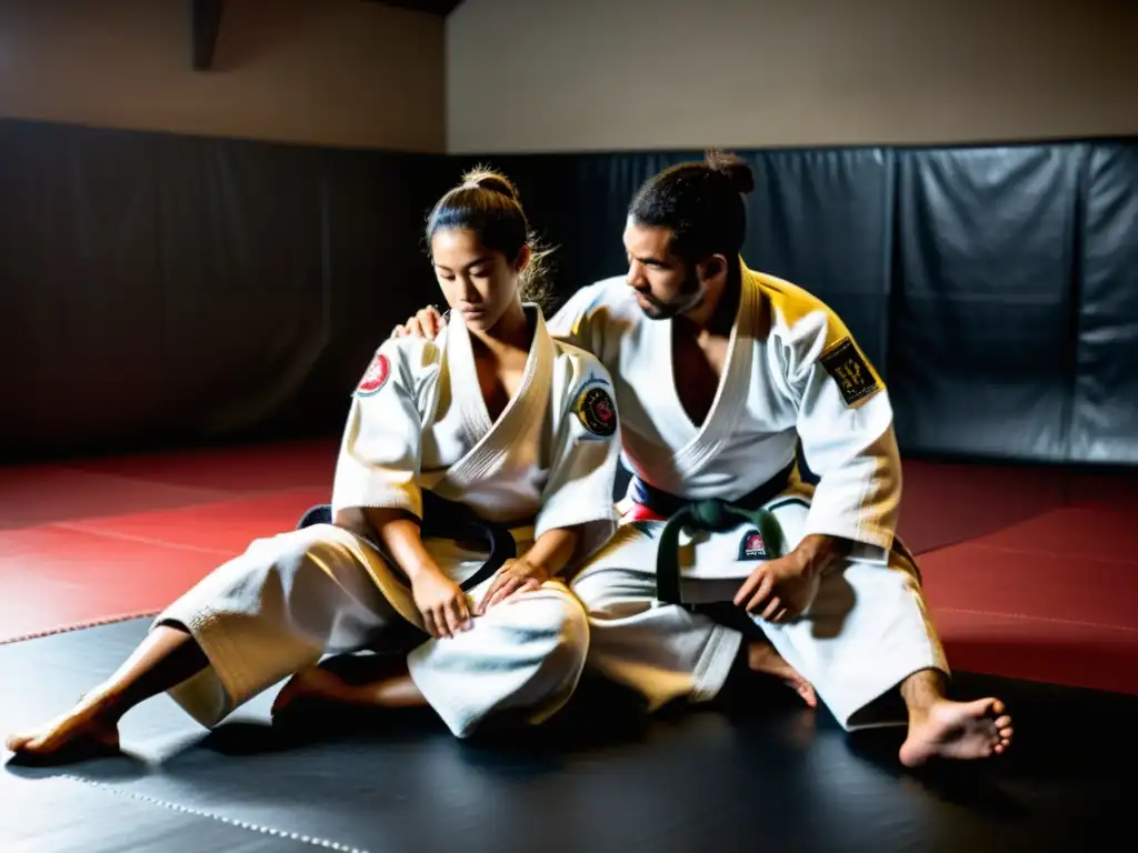 Un intenso entrenamiento de JiuJitsu Brasileño en un estudio rústico