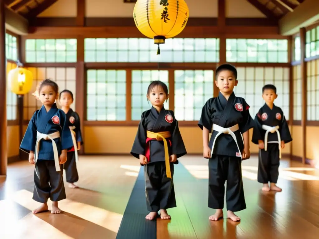 Jóvenes artistas marciales en un dojo tradicional, mostrando disciplina y pasión