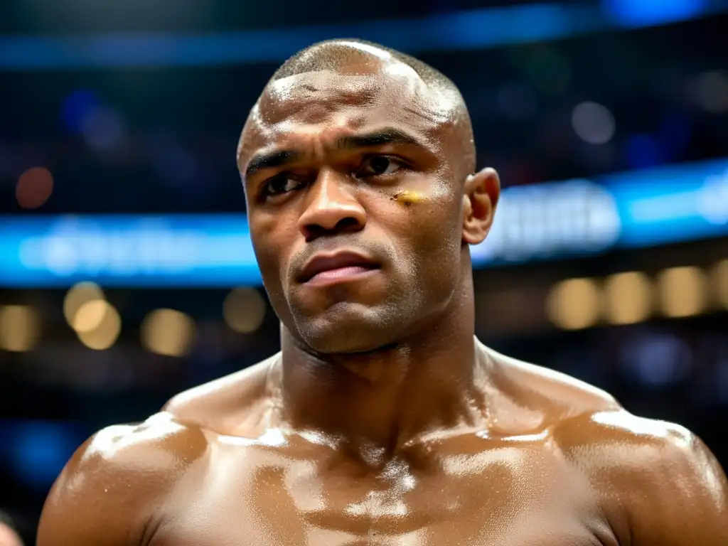 Anderson Silva refleja su legado en la historia del MMA, en una imagen intensa y reflexiva en el octágono