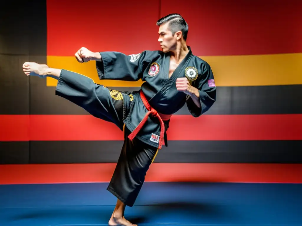 Maestro de artes marciales Bill Wallace demostrando su destreza El legendario Bill Wallace demuestra su destreza en artes marciales, inspirando respeto y admiración en su legado de artes marciales