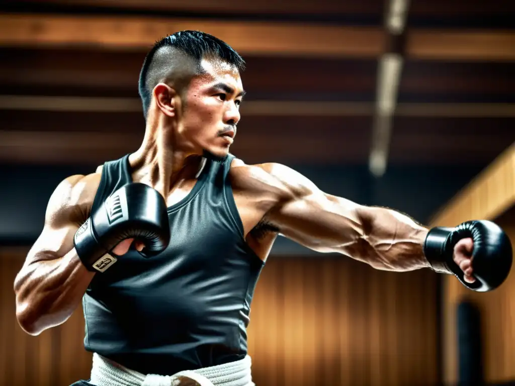 Un luchador de MMA muestra su destreza en Kung Fu en un intenso entrenamiento