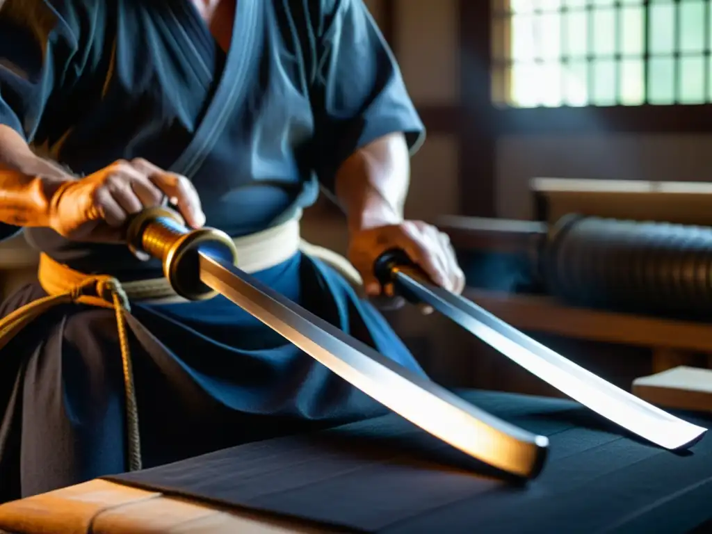 El maestro espadero forja con maestría una de las mejores espadas de Kendo, en un ambiente de tradición y dedicación centenaria