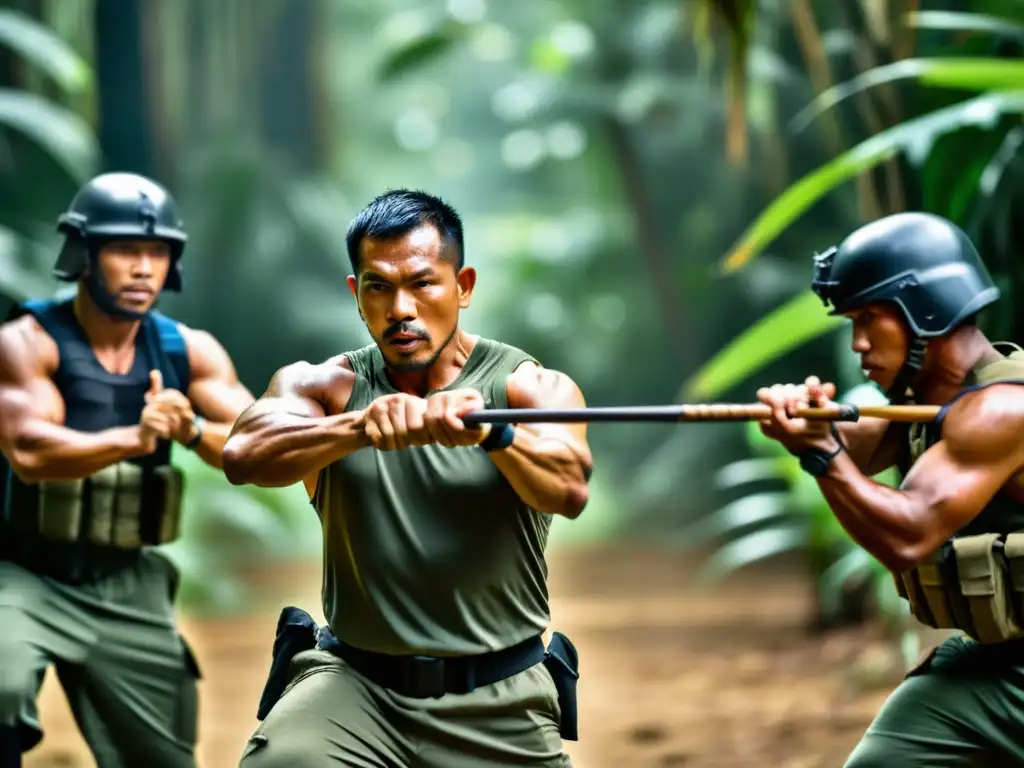 Un maestro de Kali filipino guía a fuerzas especiales en un intenso entrenamiento en la exuberante selva tropical