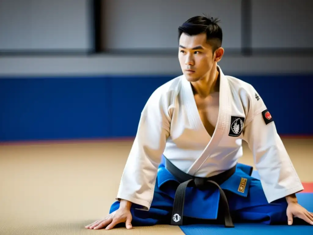 Un maestro de judo enseña técnicas avanzadas a estudiantes en línea