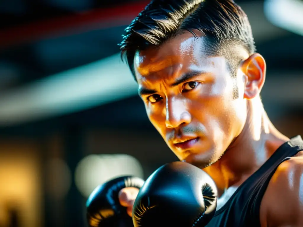 Maestro de Jeet Kune Do demostrando técnica, con determinación y energía