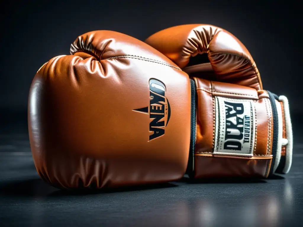 Guantes de boxeo de cuero premium: intensidad y precisión Par de mejores guantes de boxeo 2023 de cuero premium, con detalles intrincados y marca en relieve
