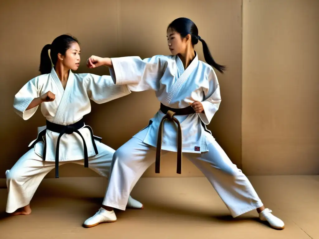 Un poderoso recorrido visual por la evolución de las mujeres en el karate a lo largo de la historia, mostrando su fuerza y determinación