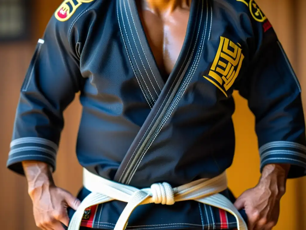 Un practicante de JiuJitsu Brasileño ejecuta una técnica con concentración