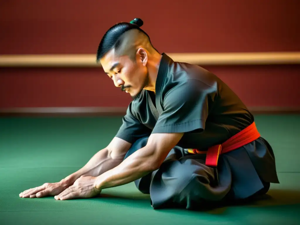 Practicante de Kung Fu muestra honor y respeto en la comunidad, reflejando disciplina y dedicación en el dojo