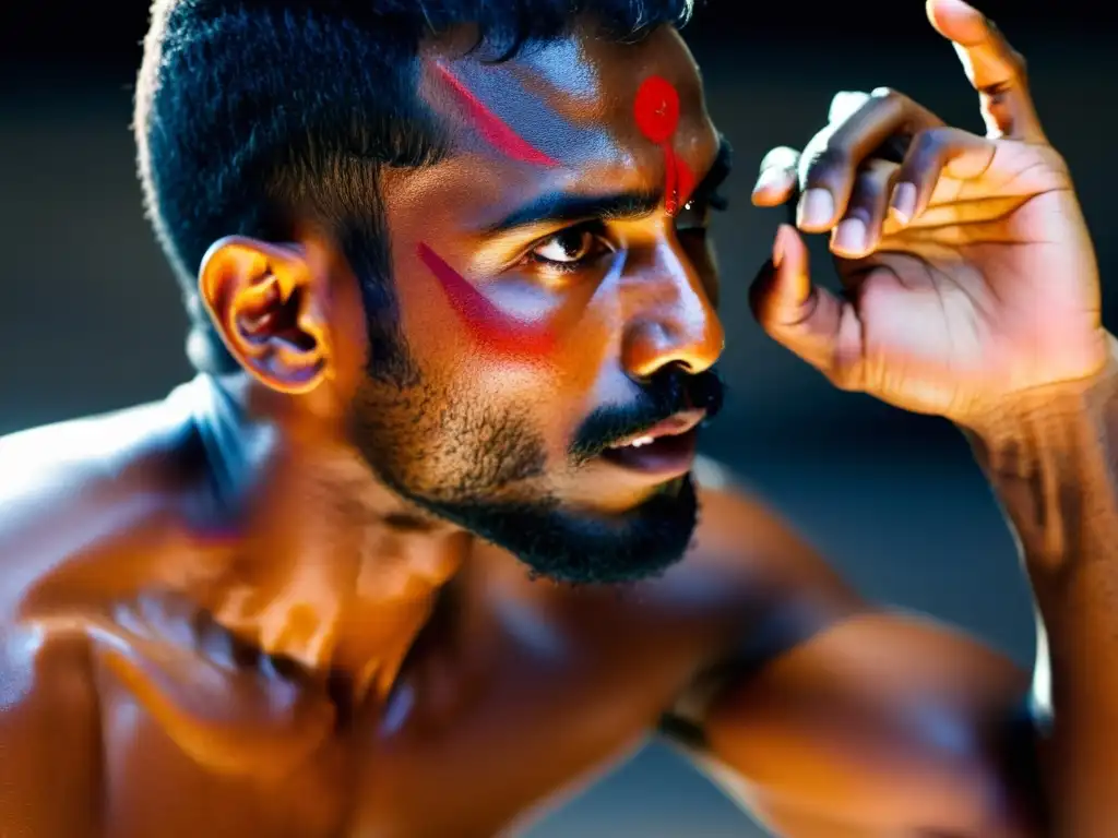 Un practicante de Kalaripayattu muestra lesiones comunes