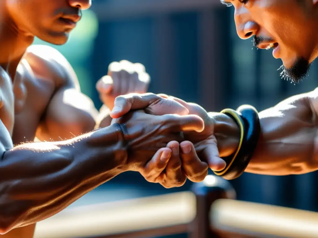 Un practicante de Wing Chun ejecuta rápidos y precisos puñetazos en un ambiente de entrenamiento tradicional