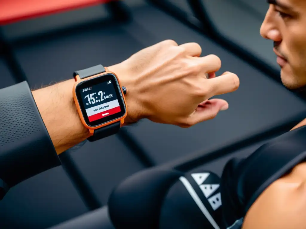 Un practicante de Brazilian JiuJitsu usa un smartwatch en su entrenamiento