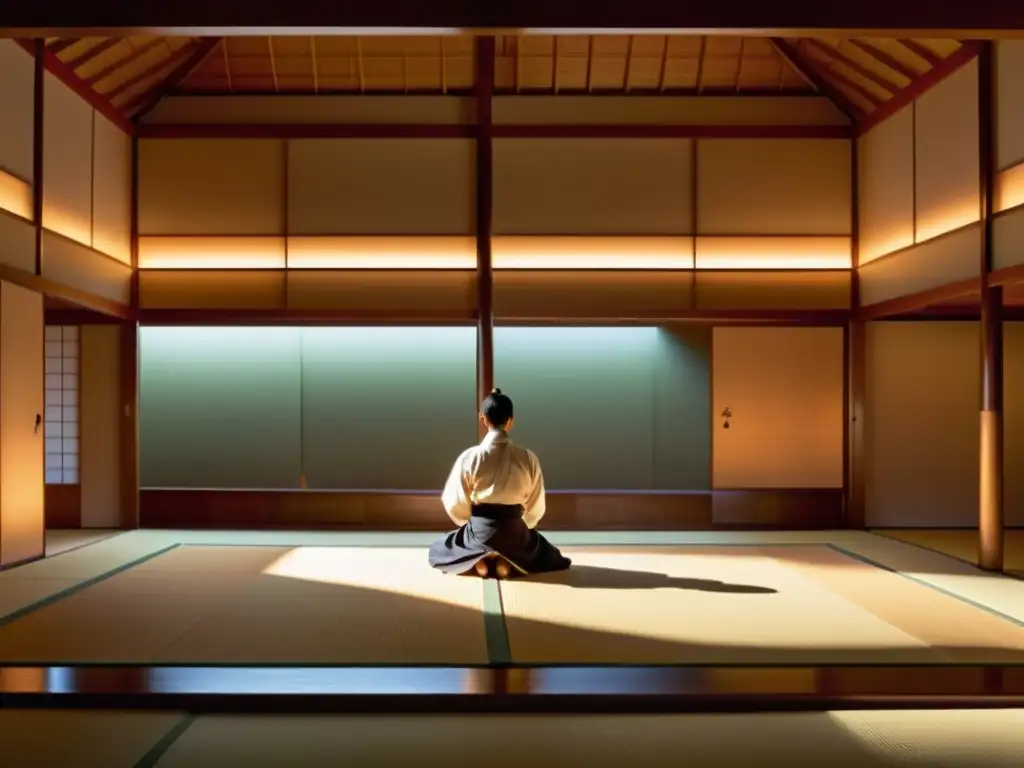 Practicantes del Aikido Morihei Ueshiba realizan movimientos fluidos en un dojo sereno, irradiando armonía y disciplina japonesa